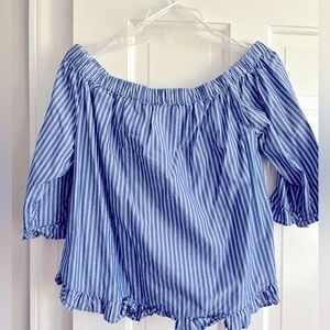 Blue Off the Shoulder Top